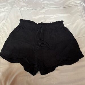 Black Women's Linen Shorts